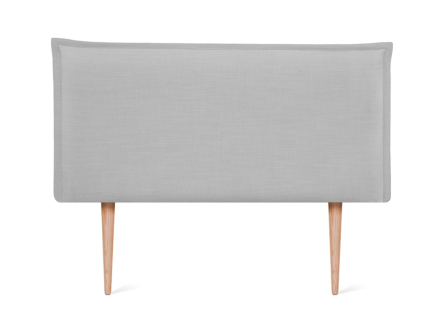 DHOME Glad natuurlijk linnen hoofdeinde met bies 95x105cm met bedpoten 90 - Lichtgrijs