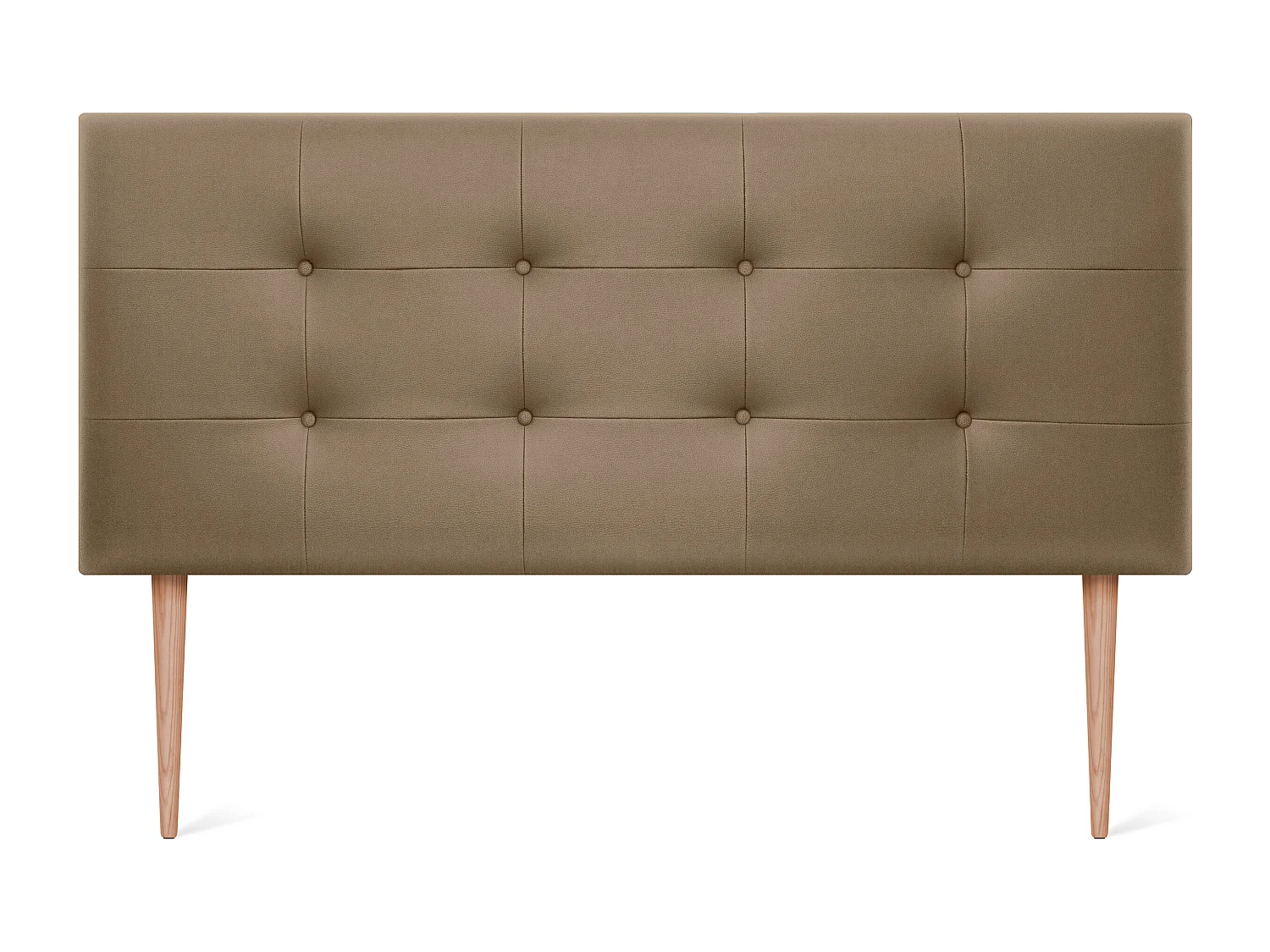 DHOME Tête de Lit en Similicuir Capitonnée 145x115cm avec Pieds Lit 135/140 - Marron Clair