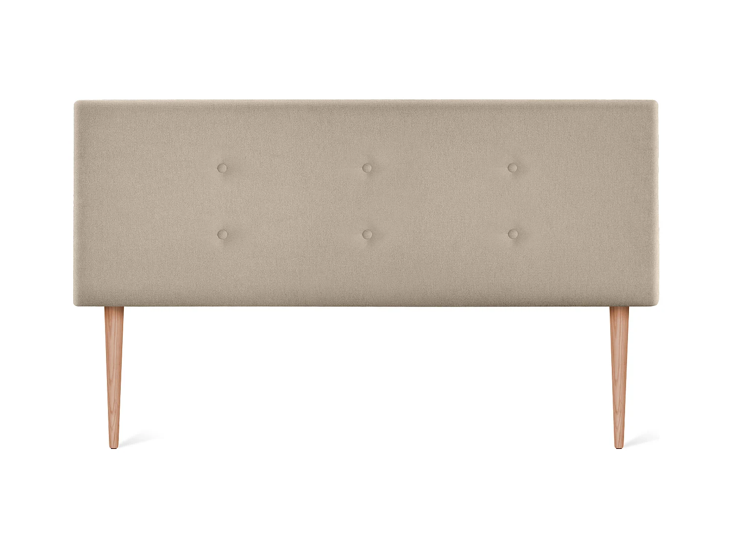 DHOME Hoofdeinde van Aqualine stof met 2 rijen knopen 150x105cm met bedpoten Bedden 150 - Beige