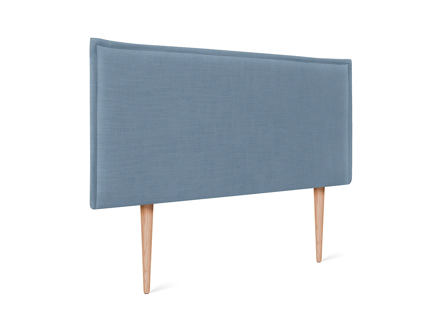 DHOME Tête de lit en lin naturel lisse avec garniture 80x105cm avec pieds Lits 70/80/90 - Bleu