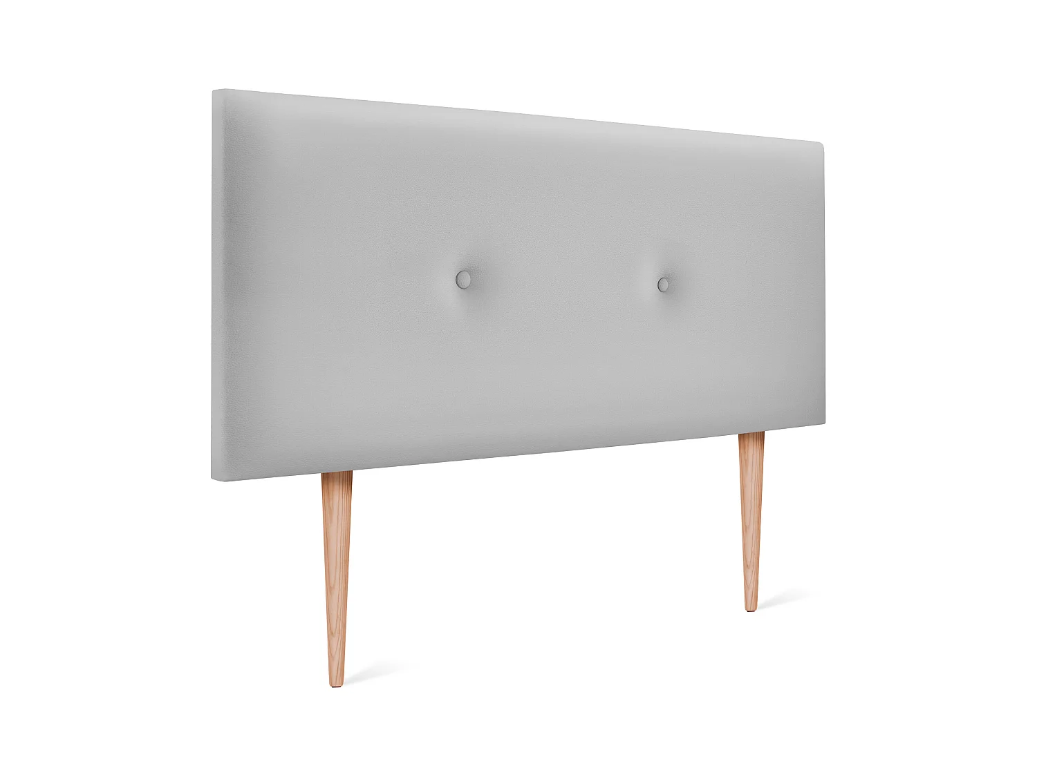 DHOME Tête de lit simili cuir lisse avec Boutons 90x105cm avec pieds Lits 80/90 - Gris clair