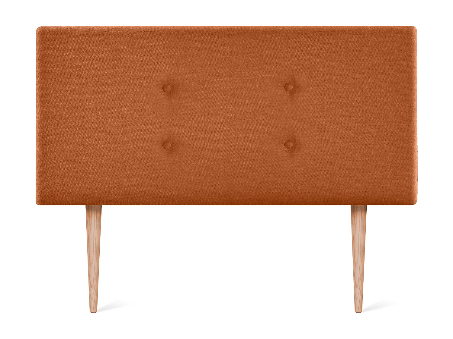 DHOME Testiera in de Tessuto Aqualine con 2 file di Bottoni 110x105cm Con le gambe Letti 105 - Arancia