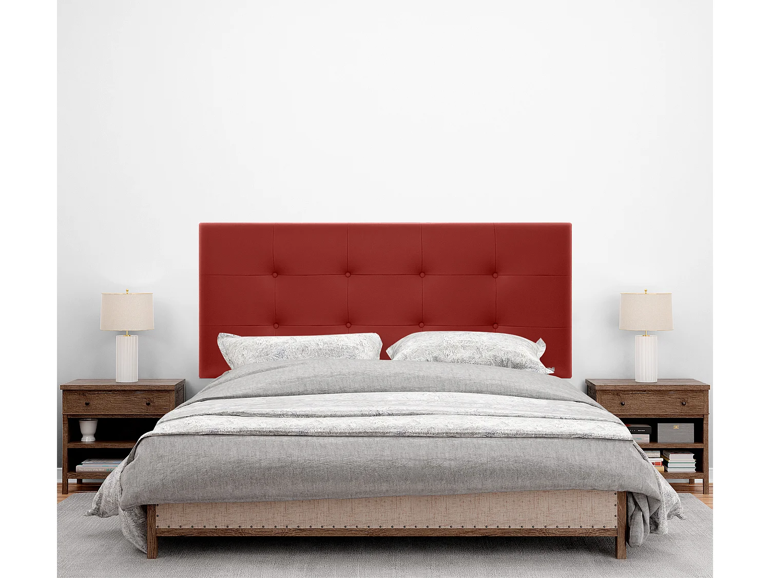 DHOME Getuft kunstleer hoofdeinde 160x60cm voor 150/160 bedden - Rood