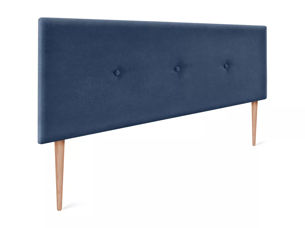 Kauf Unique DHOME Aqualine Stoff Kopfteil glatt mit Knöpfen 150x105cm Mit Beinen Betten 150 - Blau