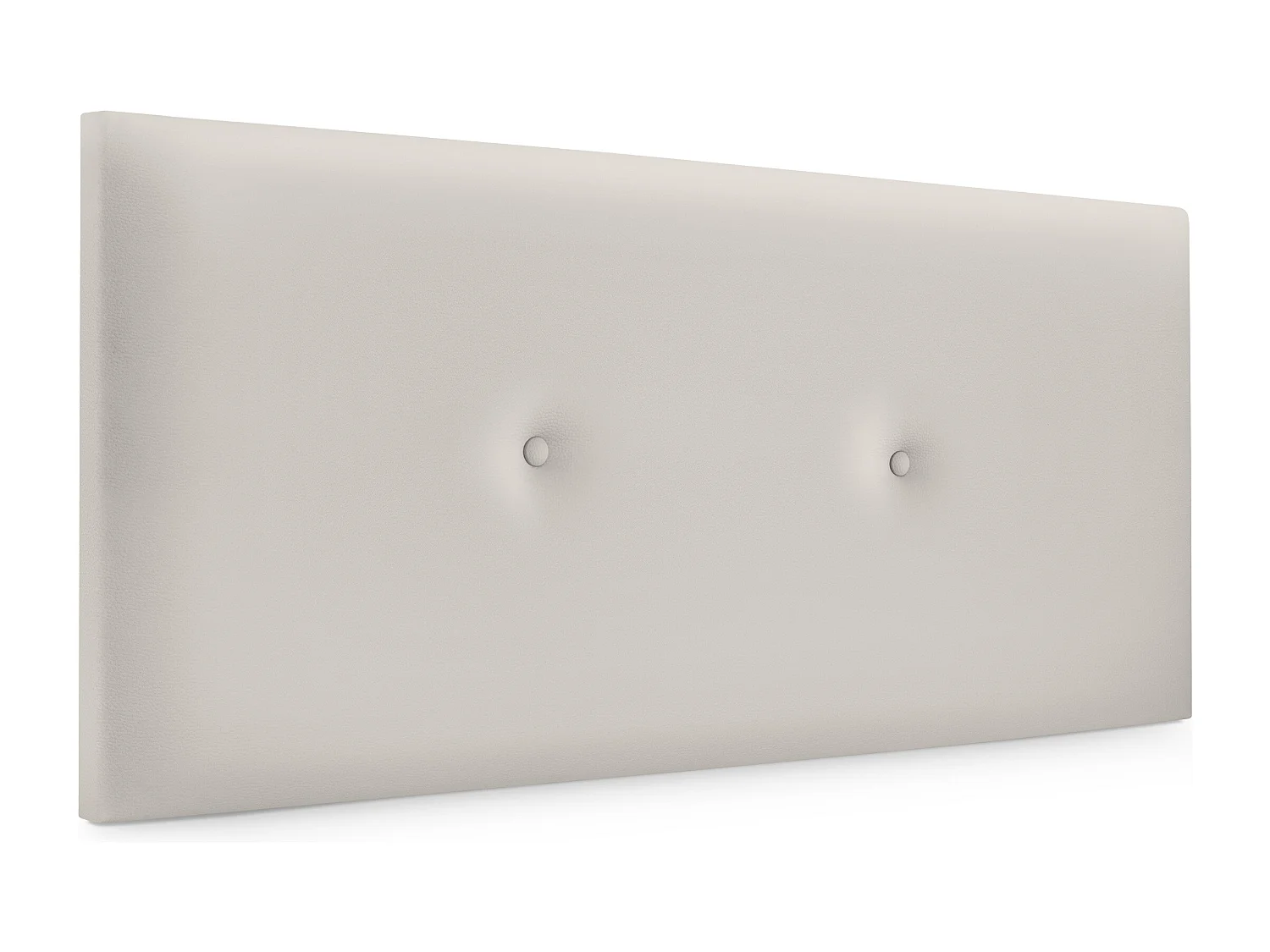 DHOME Kopfteil aus glattem Kunstleder mit Knöpfen 90x50cm Betten 80/90 - Weiß Knochen