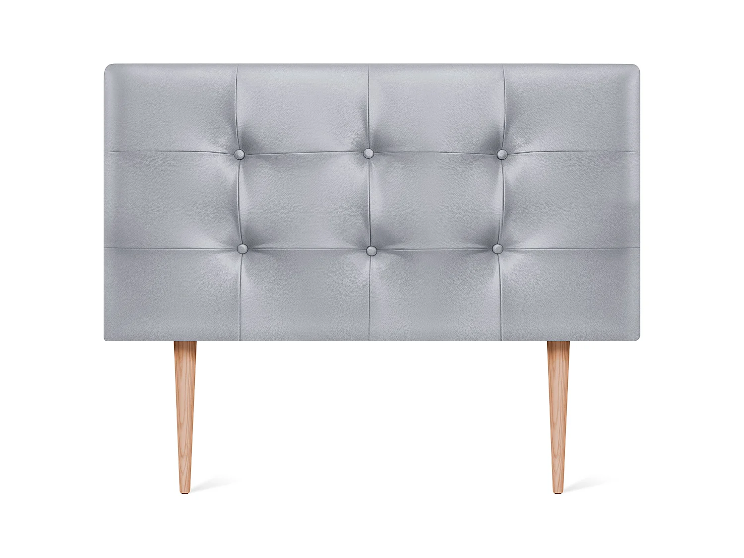 DHOME Tête de lit en Similicuir Capitonné 90x115cm avec Pieds Lits 80/90 - Argent