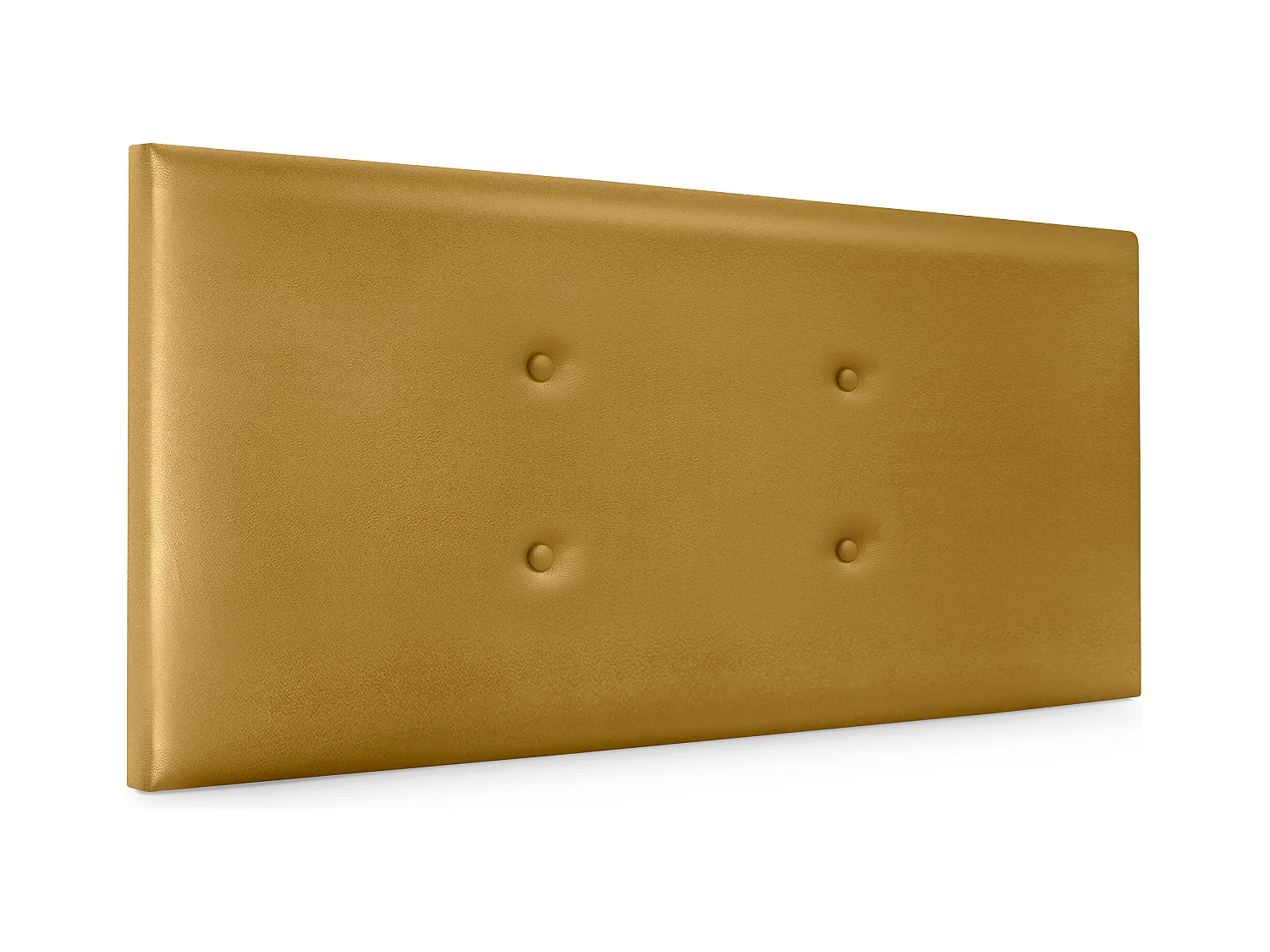 DHOME Tête de lit similicuir avec 2 rangées de boutons 95x50cm Lits 90 - Doré