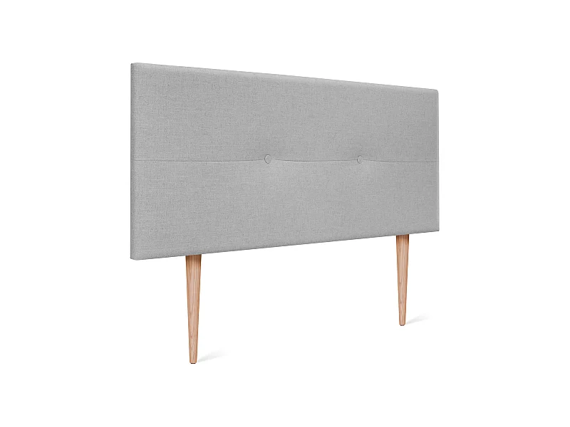 DHOME Tête de lit en lin naturel avec Boutons 95x105cm avec pieds Lits 90 - Gris clair