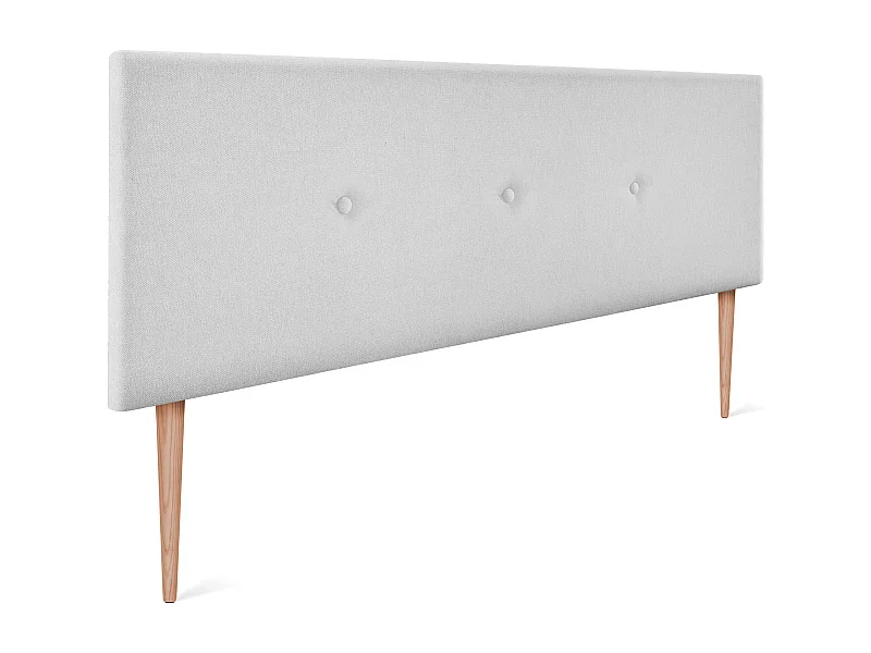 DHOME Aqualine Stoff Kopfteil glatt mit Knöpfen 135x105cm Mit Beinen Betten 120/135 - Perlgrau