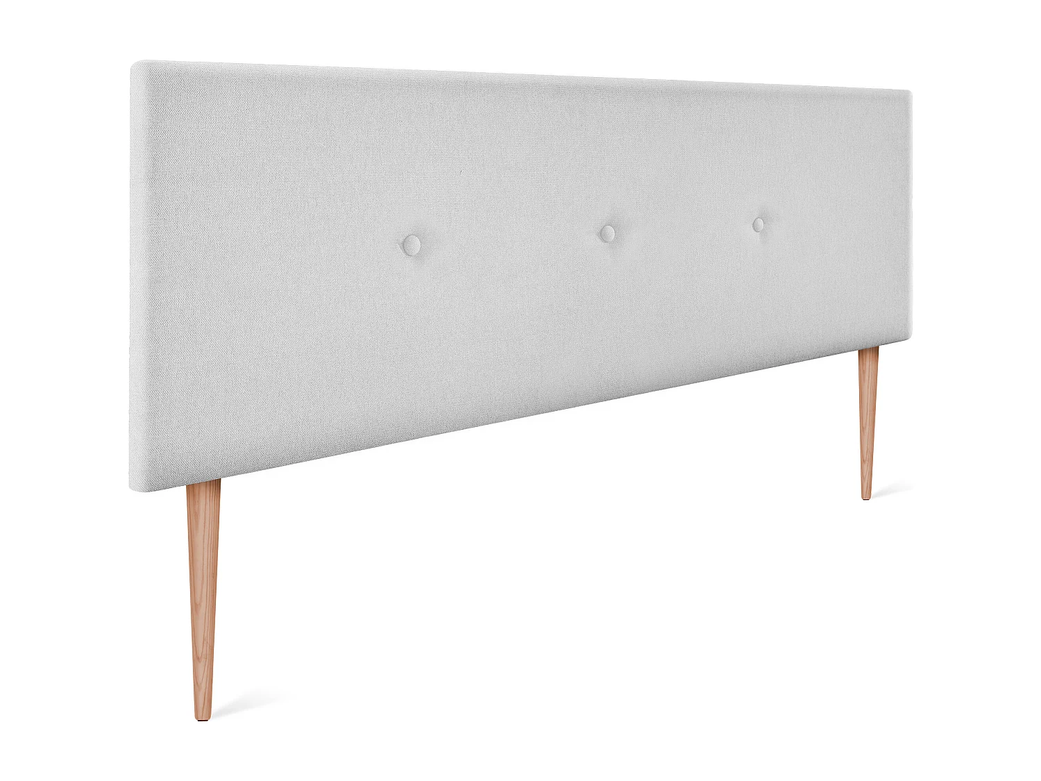 DHOME Cabeceira de  Tecido AquaLinho Liso com Botões 135x105cm com Pernas Camas 120/135 - Cinza Pérola