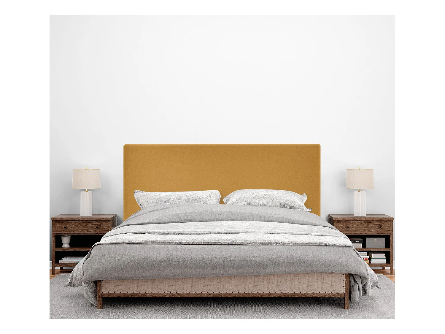 DHOME Aqualine Kopfteil aus getuftetem Stoff, 110 x 60 cm, Betten 105 – Braun