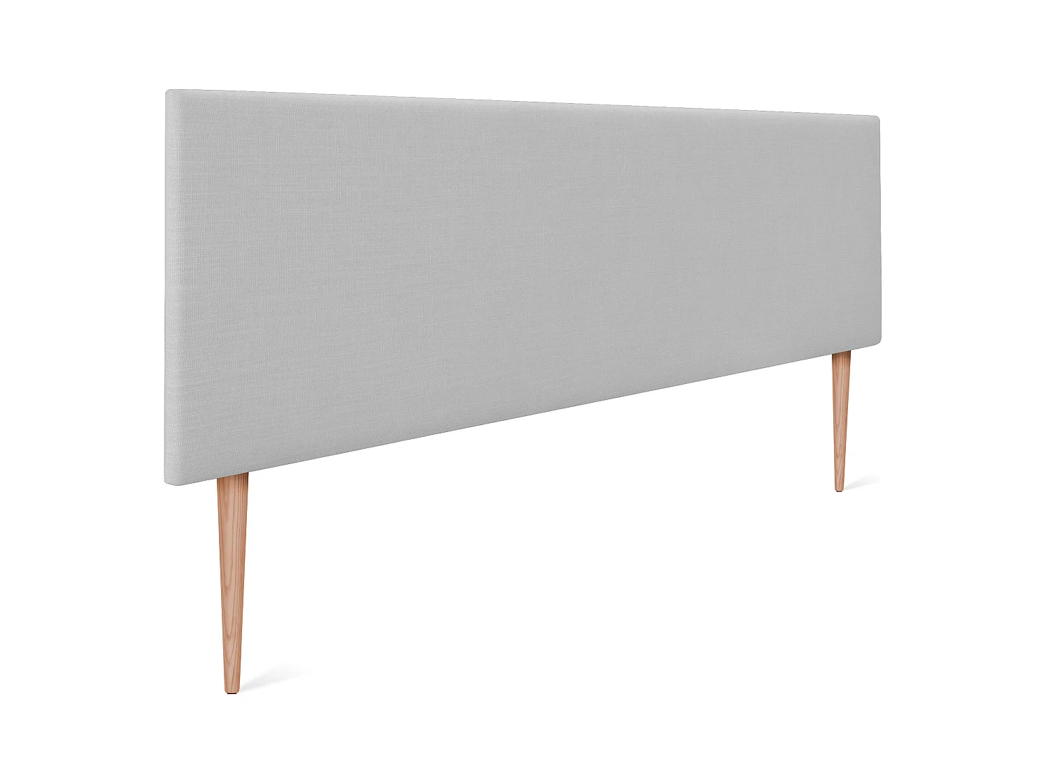 DHOME Tête de lit en lin naturel lisse 135x105cm avec pieds Lits 120/135 - Gris clair