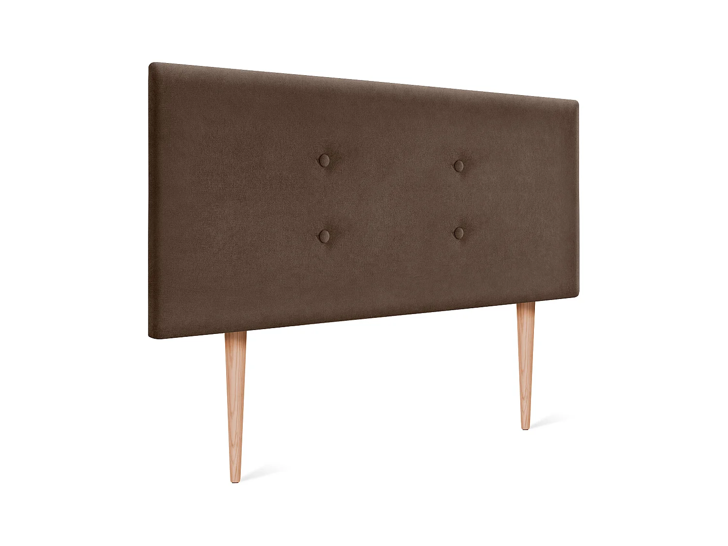 DHOME Tête de lit en tissu Aqualine avec 2 rangées de boutons 110x105cm avec pieds Lits 105 - Marron