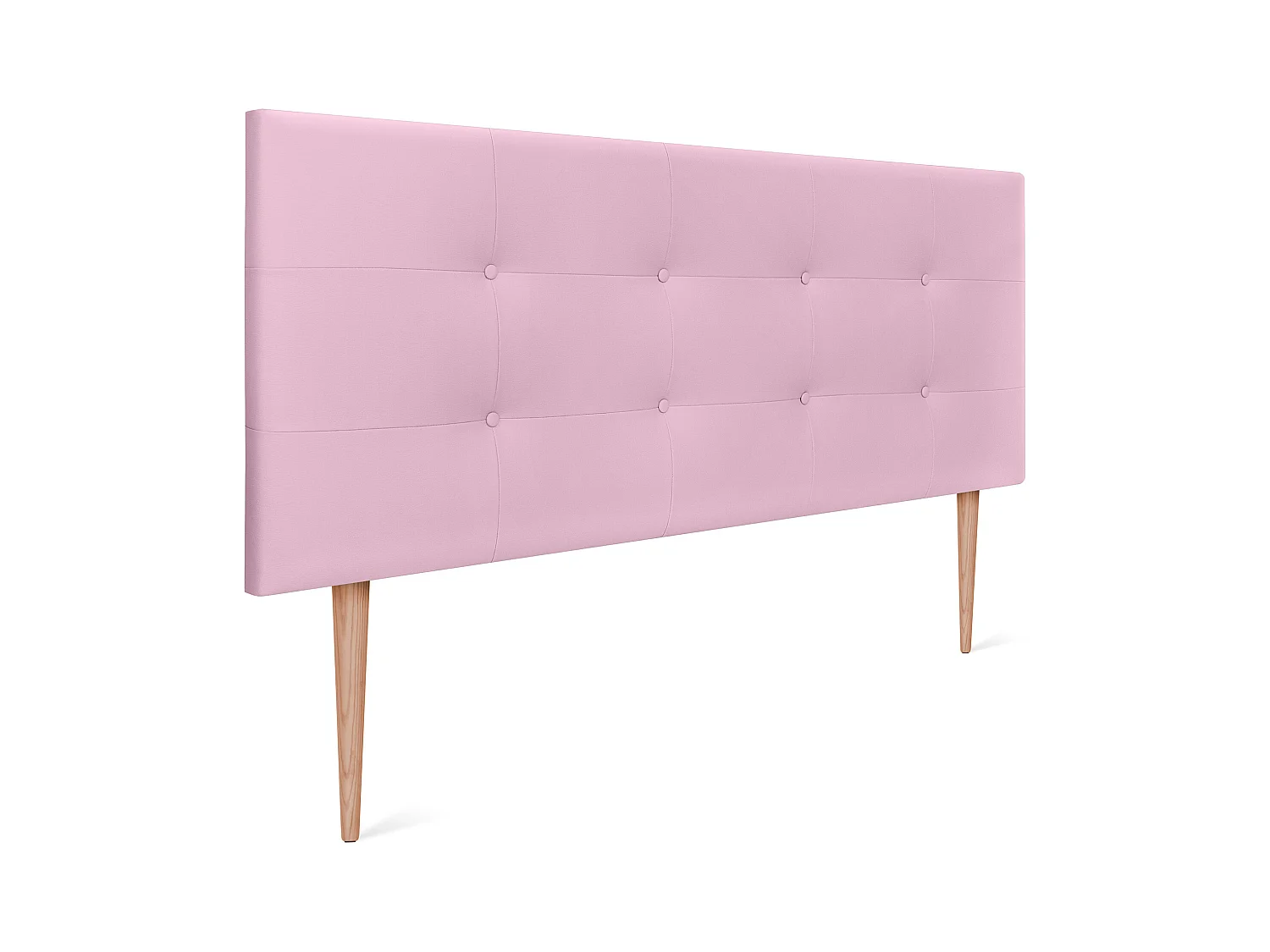 DHOME Tête de lit en Similicuir Capitonné 160x115cm avec Pieds Lits 150/160 - Rose