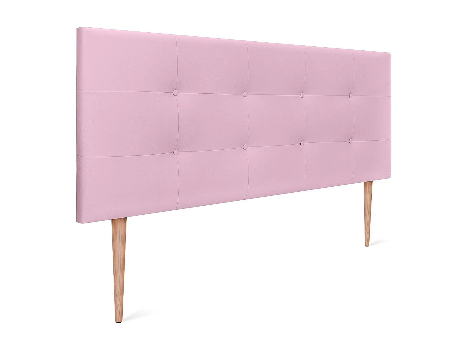 DHOME getuftetes Kunstleder-Kopfteil 160 x 115 cm mit Bettbeinen 150/160 – Rosa