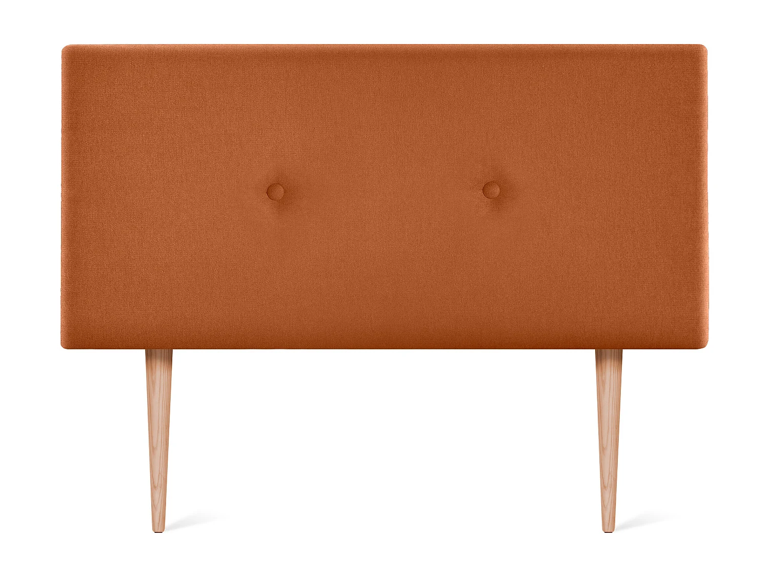 DHOME Testiera in de Tessuto Aqualine Liscio con bottoni 95x105cm Con le gambe Letti 90 - Arancia