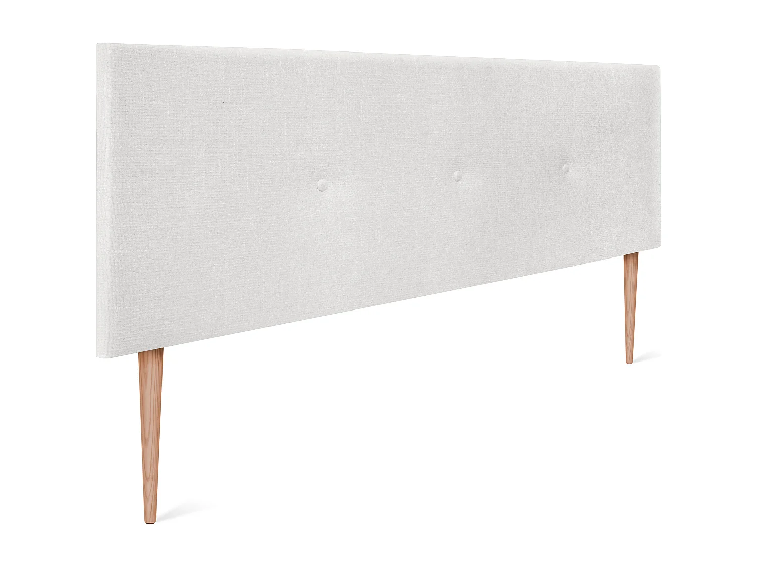 DHOME Tête de lit en laine naturelle avec Boutons 150x105cm avec pieds Lits 150 - Blanc