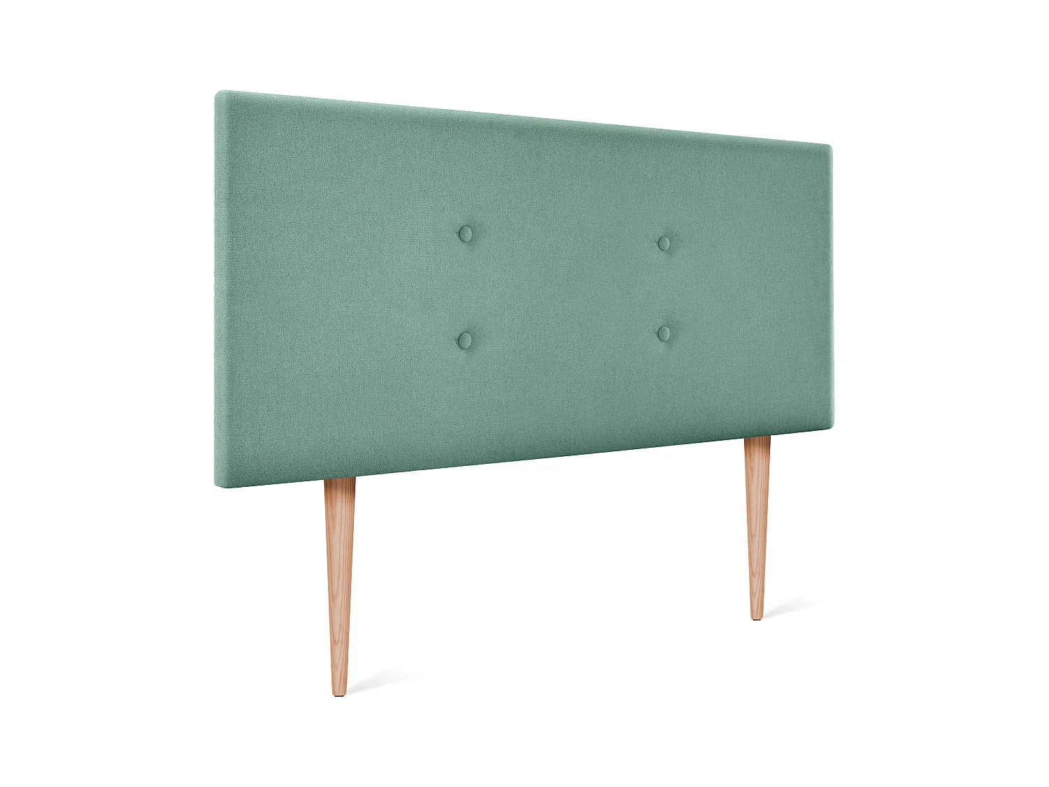 DHOME Tête de lit en tissu Aqualine avec 2 rangées de boutons 90x105cm avec pieds Lits 80/90 - Vert d'eau