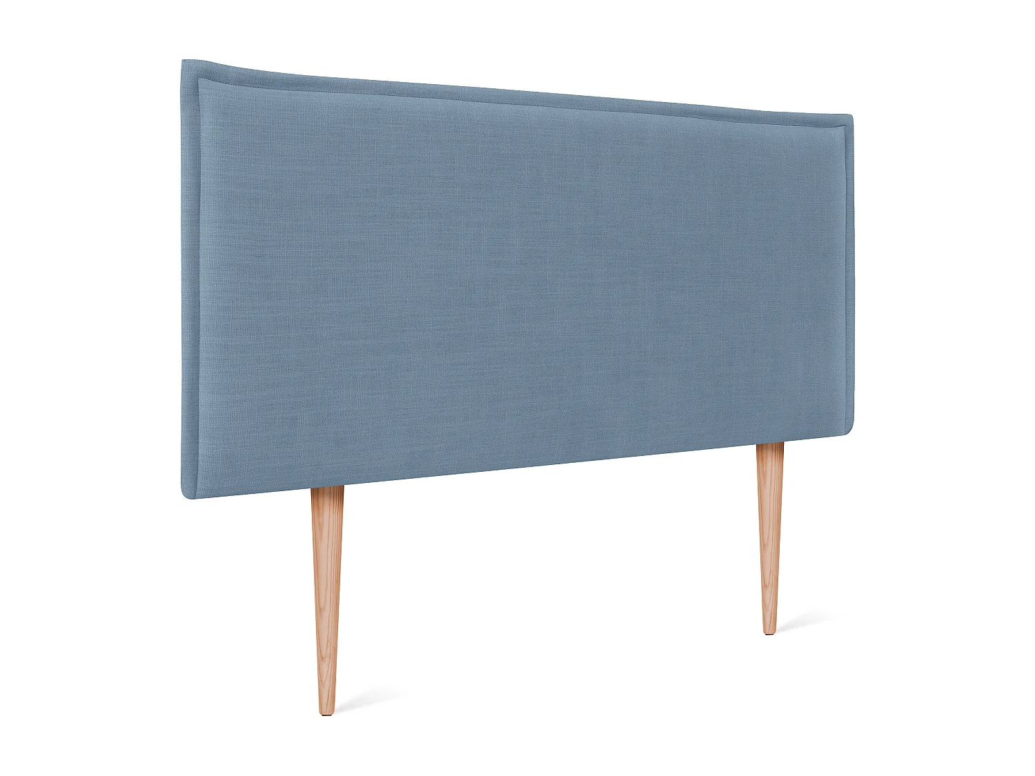 DHOME Glad natuurlijk linnen hoofdeinde met bies 105x105cm met bedpoten 105 - Blauw