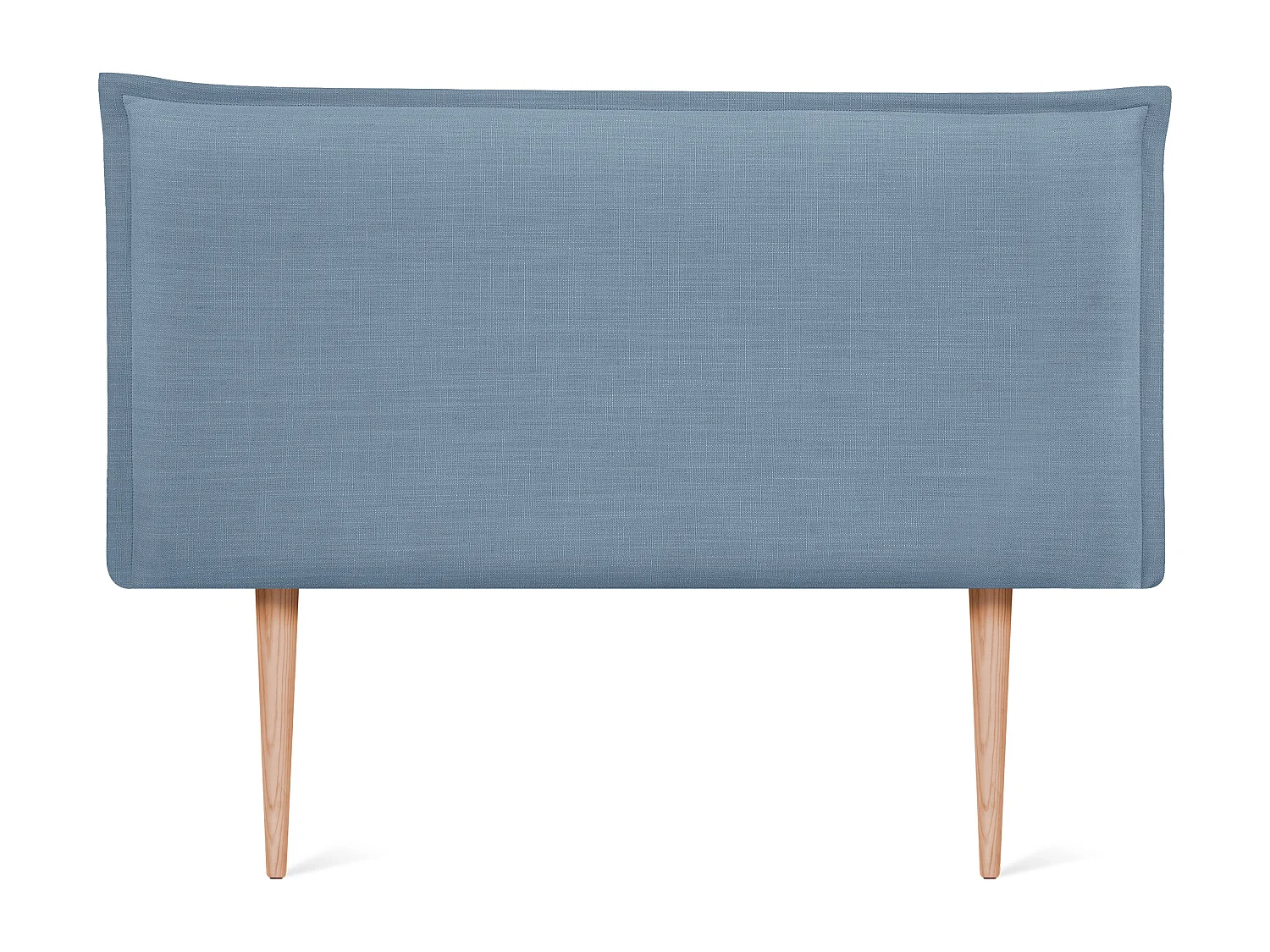 DHOME Glad natuurlijk linnen hoofdeinde met bies 105x105cm met bedpoten 105 - Blauw