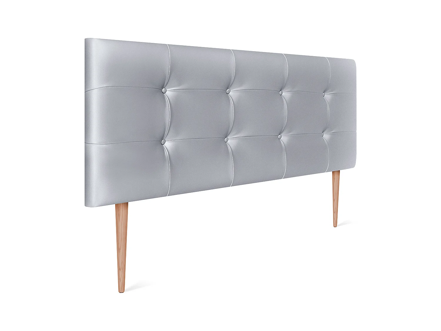 DHOME Tête de lit en Similicuir Capitonné 160x115cm avec Pieds Lits 150/160 - Argent