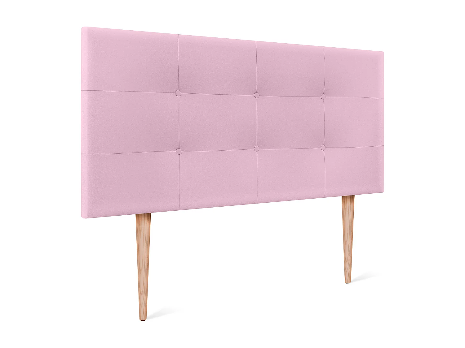 DHOME getuftetes Kunstleder-Kopfteil 90 x 115 cm mit Bettbeinen 80/90 – Rosa