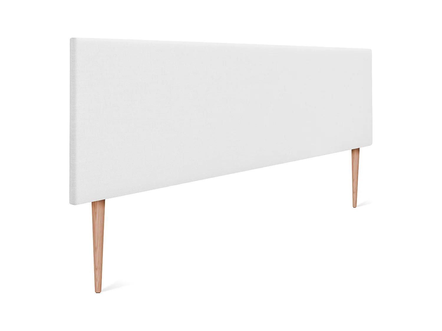 DHOME Tête de lit en lin naturel lisse 160x105cm avec pieds Lits 150/160 - Blanc