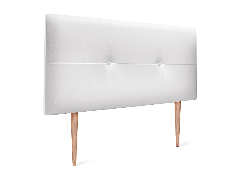 DHOME Tête de lit similicuir avec Boutons 95x105cm avec pieds Lits 90 - Blanc