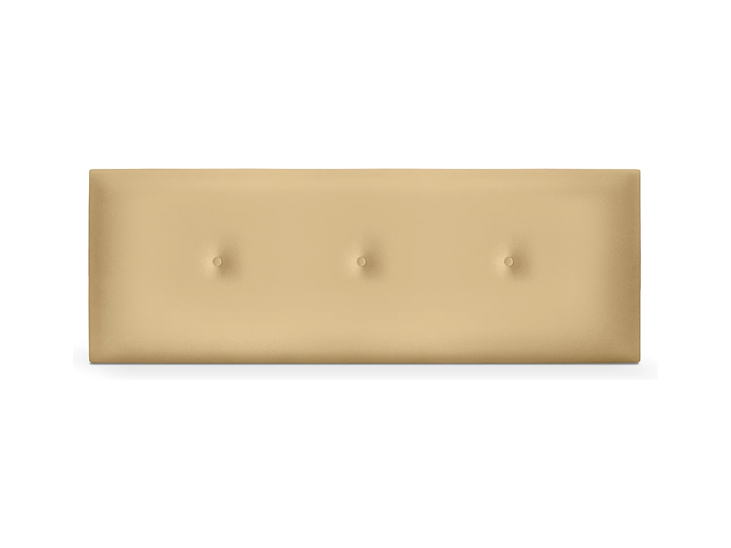 DHOME Tête de lit simili cuir lisse avec Boutons 135x50cm Lits 120/135 - Vanille