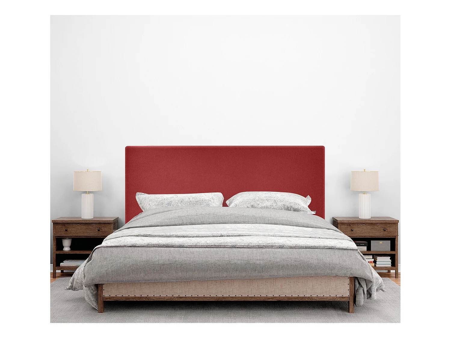 DHOME Tête de lit en tissu Aqualine Capitoné 135x60cm Lits 120/135 - Noir