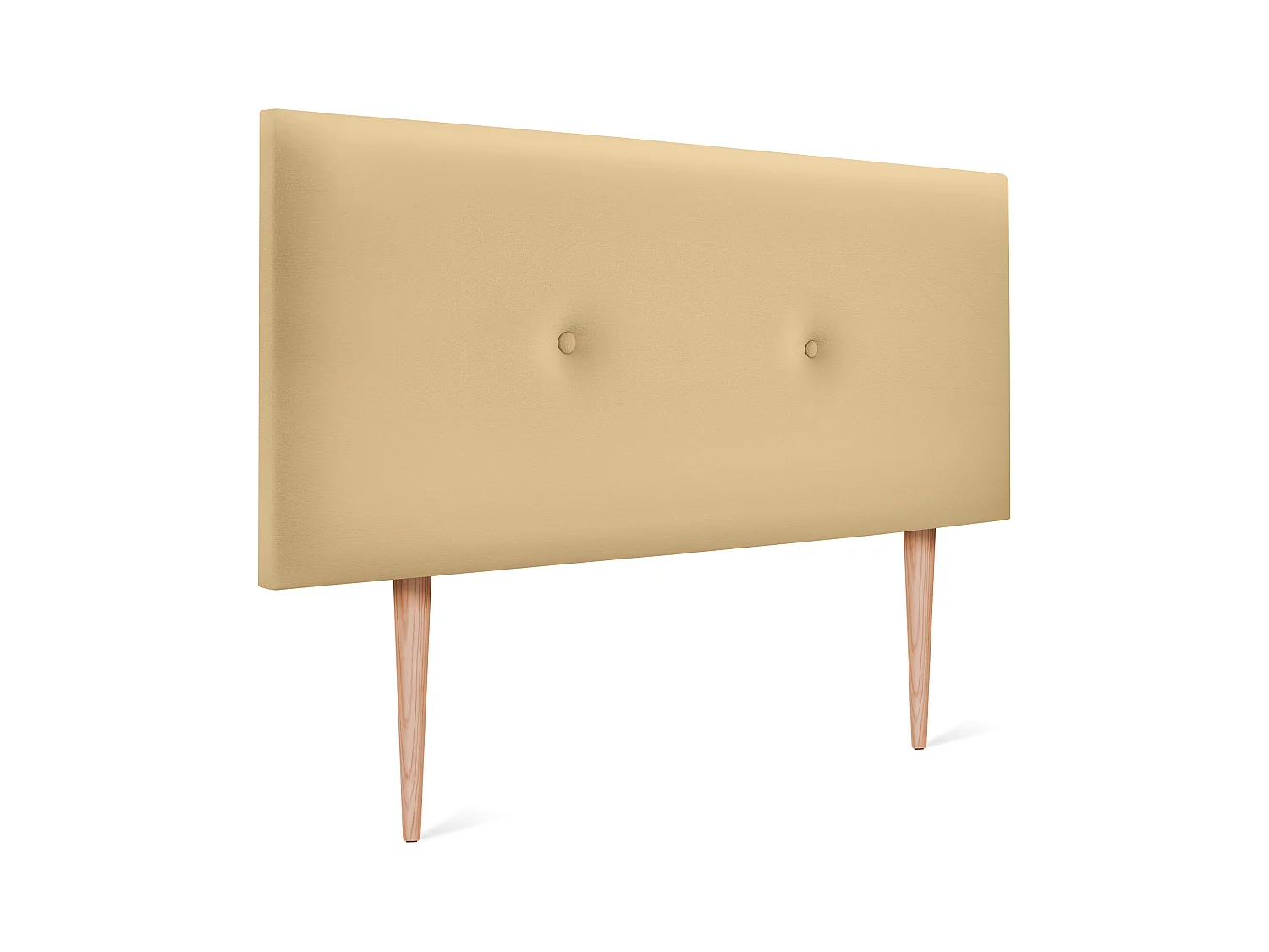 DHOME Tête de lit simili cuir lisse avec Boutons 95x105cm avec pieds Lits 90 - Vanille