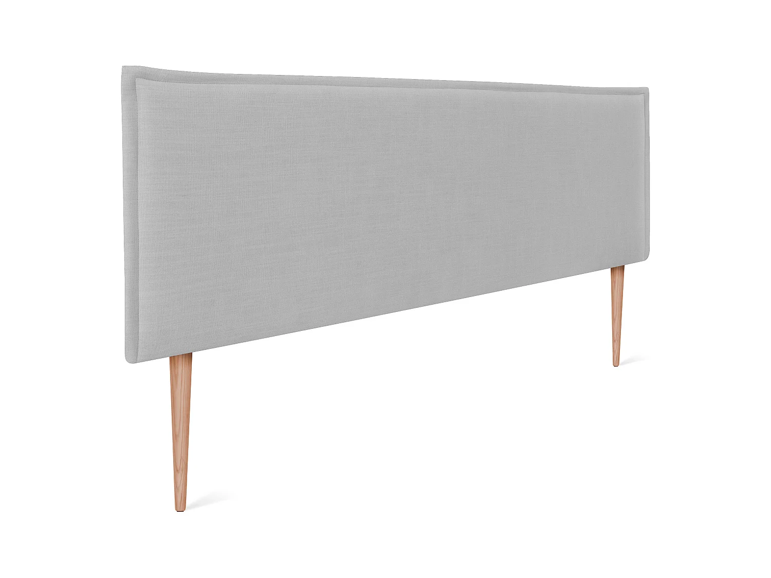DHOME Tête de lit en lin naturel lisse avec garniture 160x105cm avec pieds Lits 150/160 - Gris clair