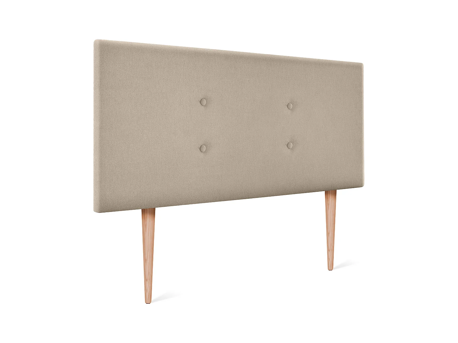 DHOME Hoofdeinde van Aqualine stof met 2 rijen knopen 110x105cm met bedpoten Bedden 105 - Beige