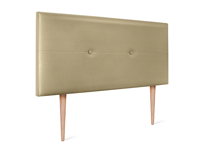 DHOME Tête de lit similicuir avec Boutons 110x105cm avec pieds Lits 105 - Champagne
