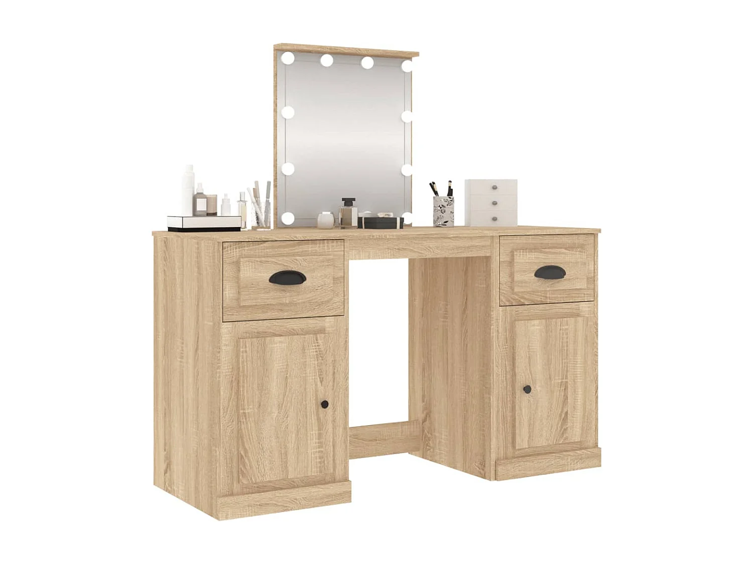 Coiffeuse avec LED chêne sonoma 130x50x132,5