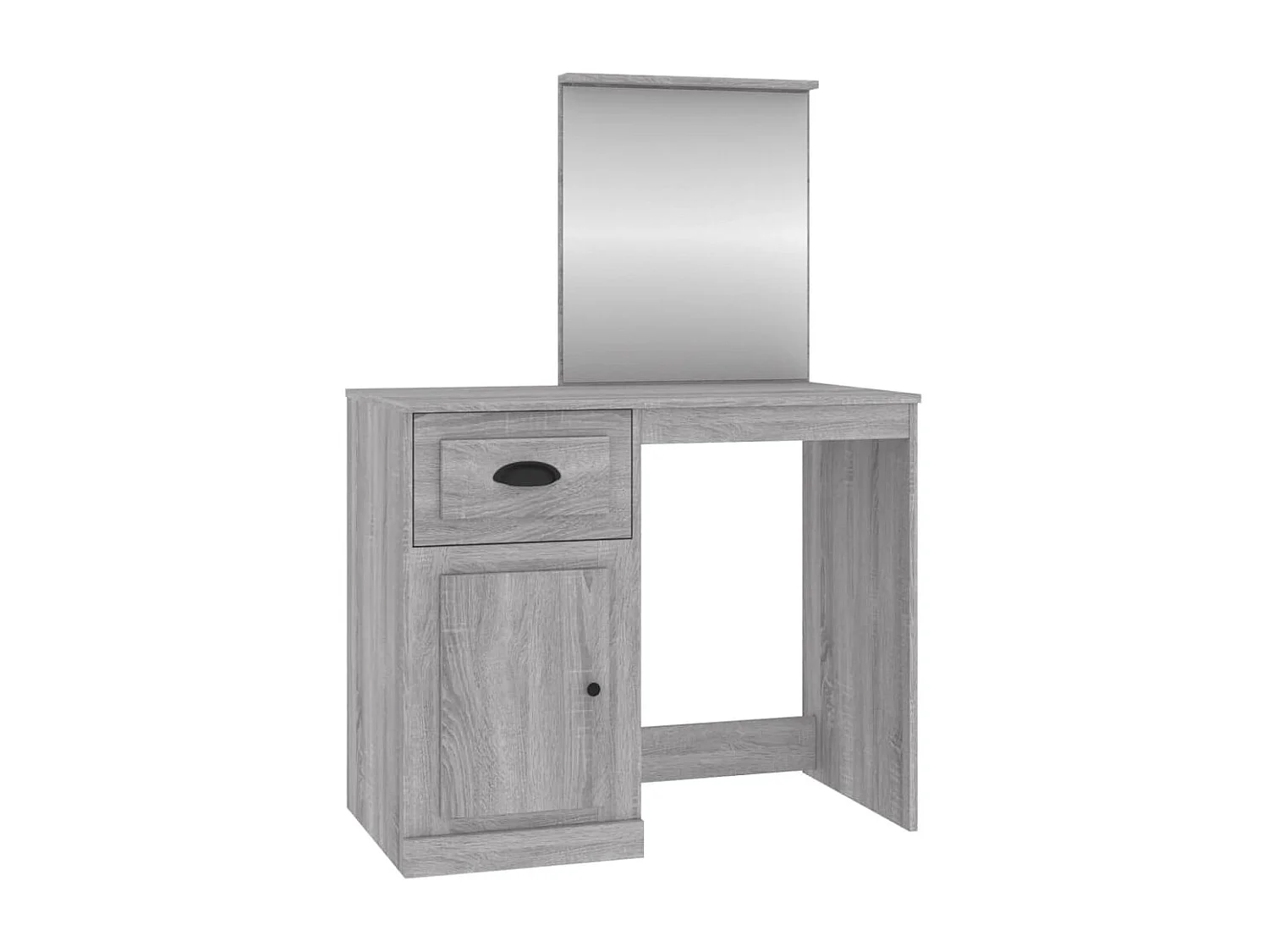 Coiffeuse avec miroir sonoma gris 90x50x132,5 bois ingénierie