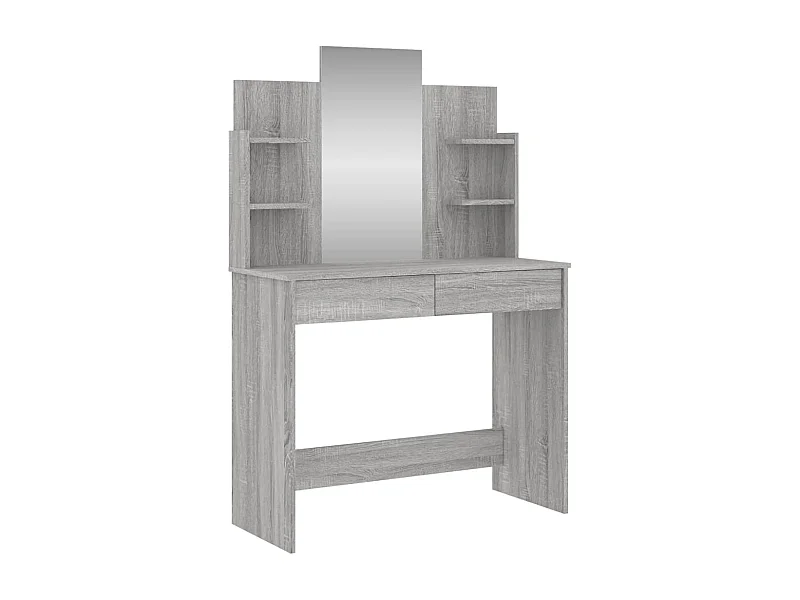 Coiffeuse avec miroir sonoma gris 96x39x142