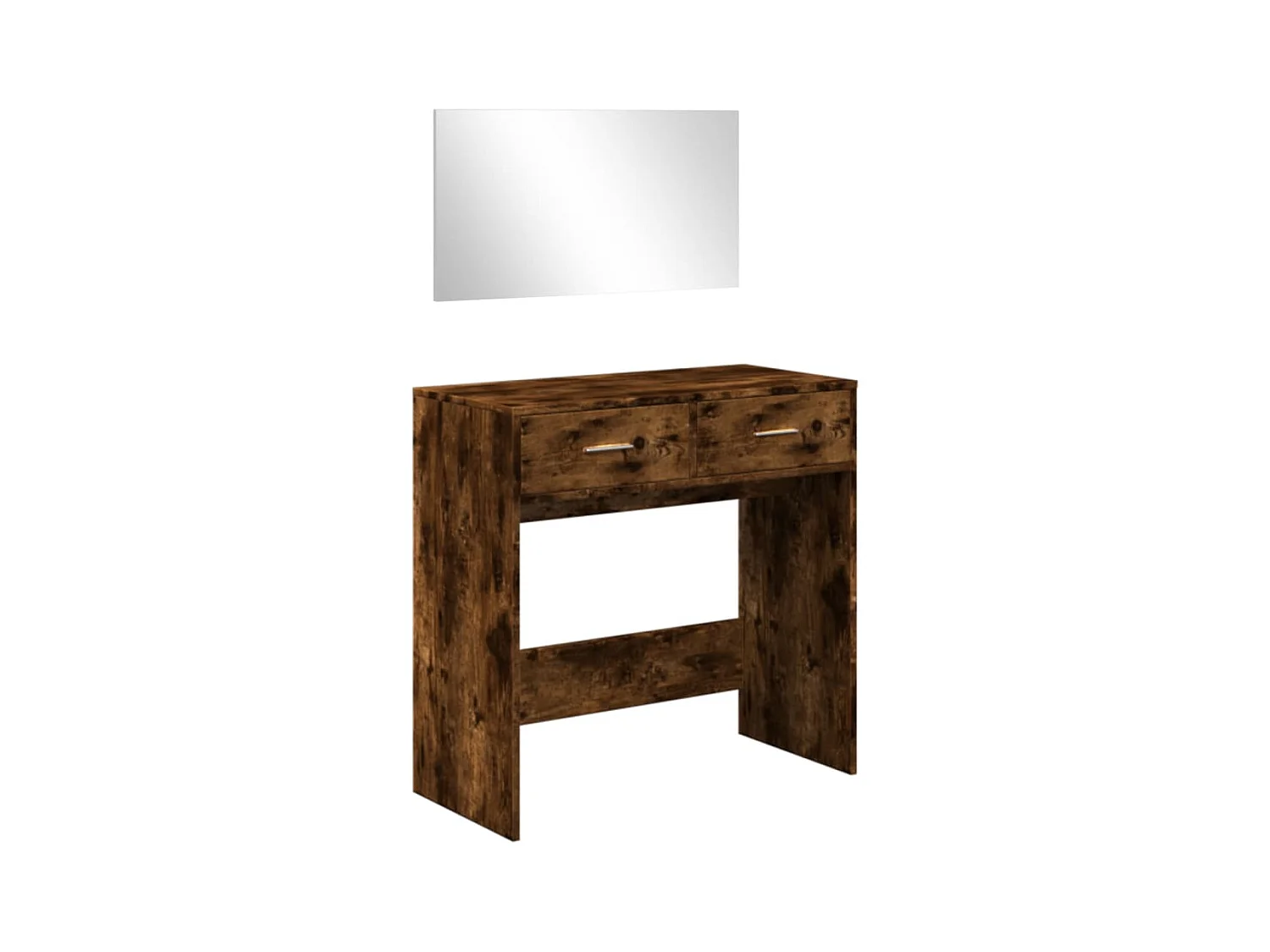 Coiffeuse avec miroir chêne fumé 80x39x80