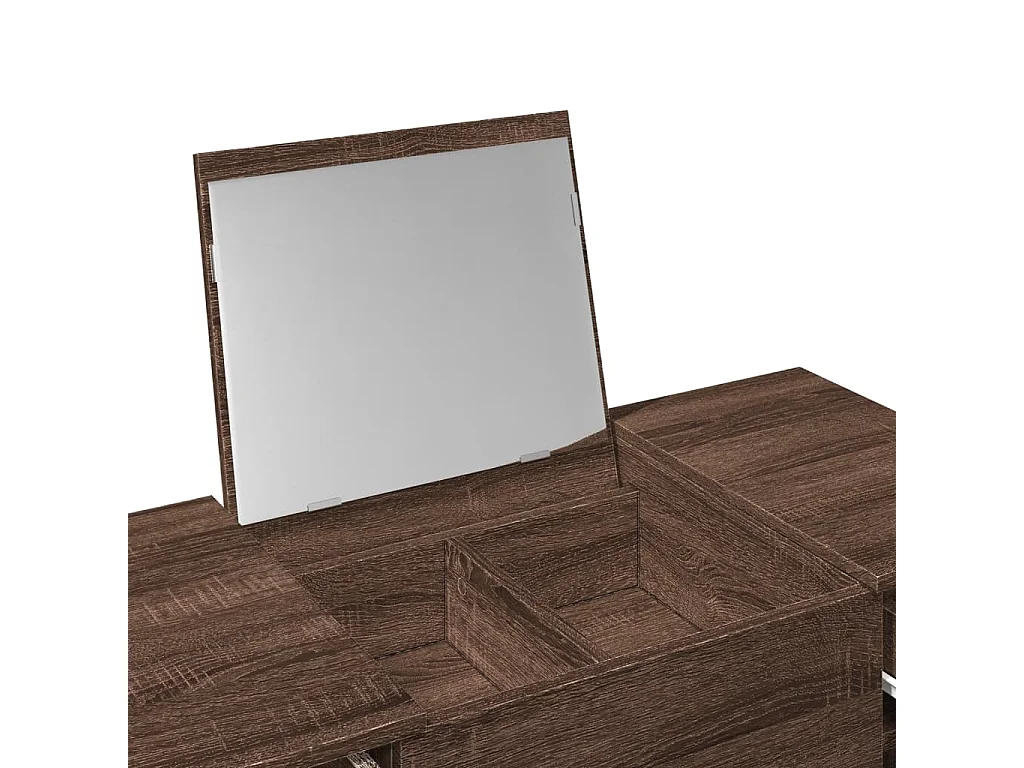 Coiffeuse avec miroir chêne marron 100x45x76