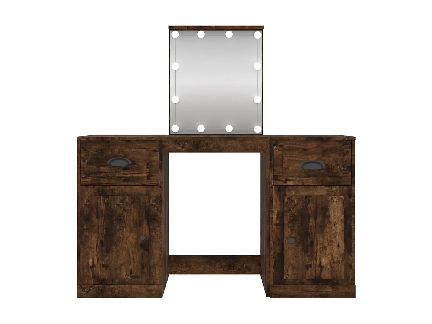 Coiffeuse avec LED chêne fumé 130x50x132,5