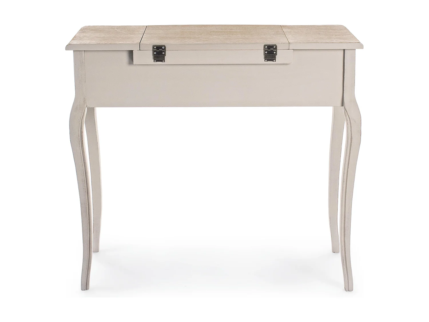 Console coiffeuse en bois de paulownia beige 3 tiroirs Jara 90cm