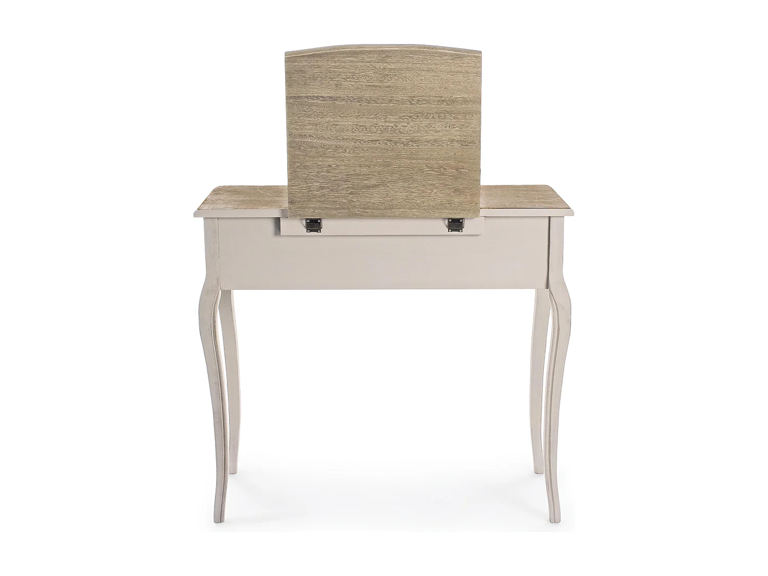 Console coiffeuse en bois de paulownia beige 3 tiroirs Jara 90cm