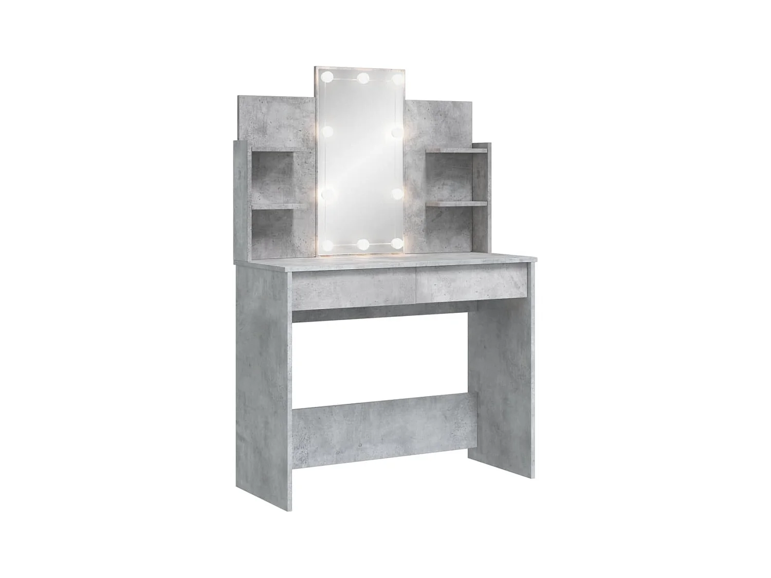 Coiffeuse avec lumières LED gris béton 96x40x142
