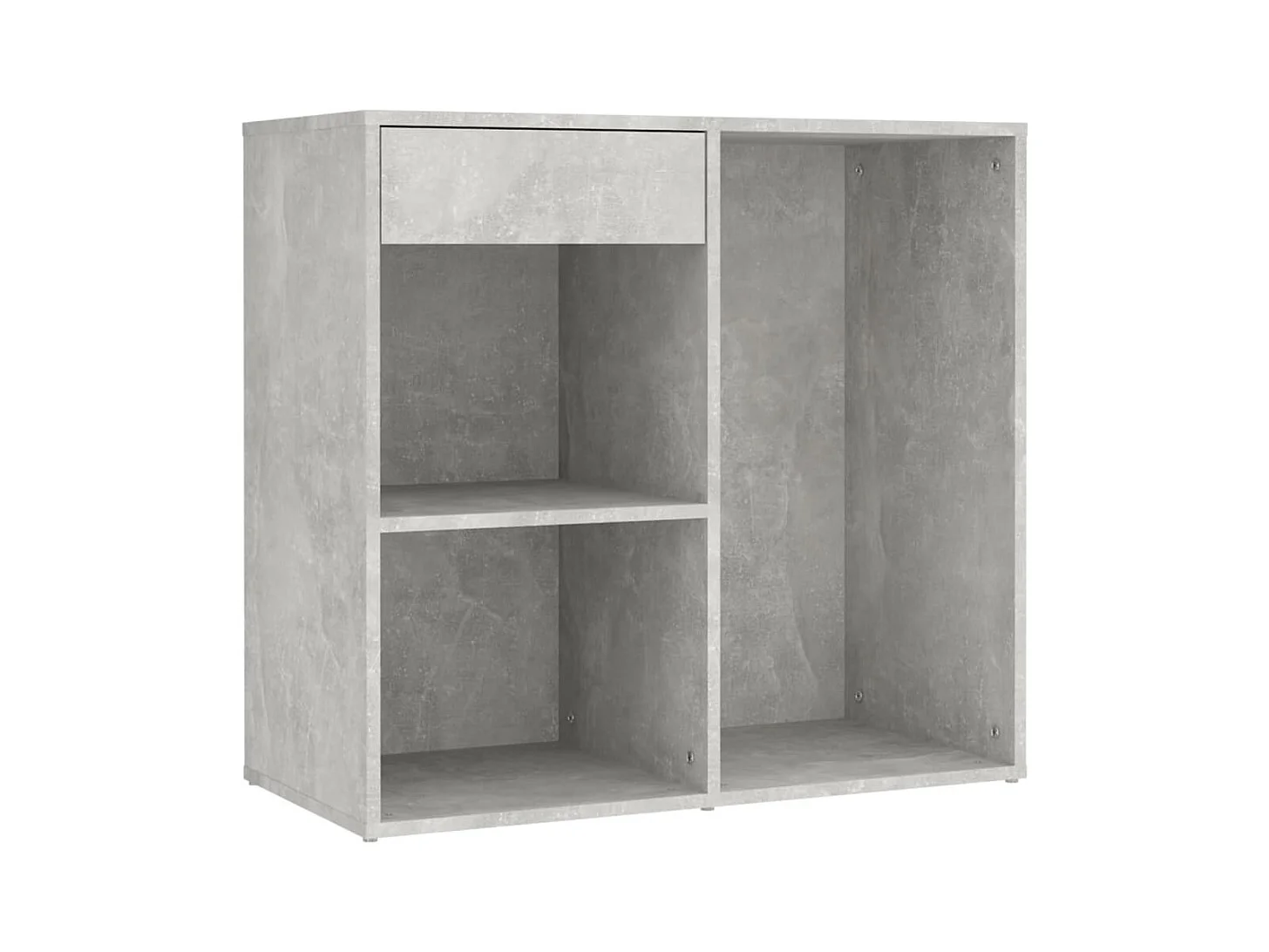 Coiffeuse à LED avec 2 armoires Gris béton Bois d'ingénierie