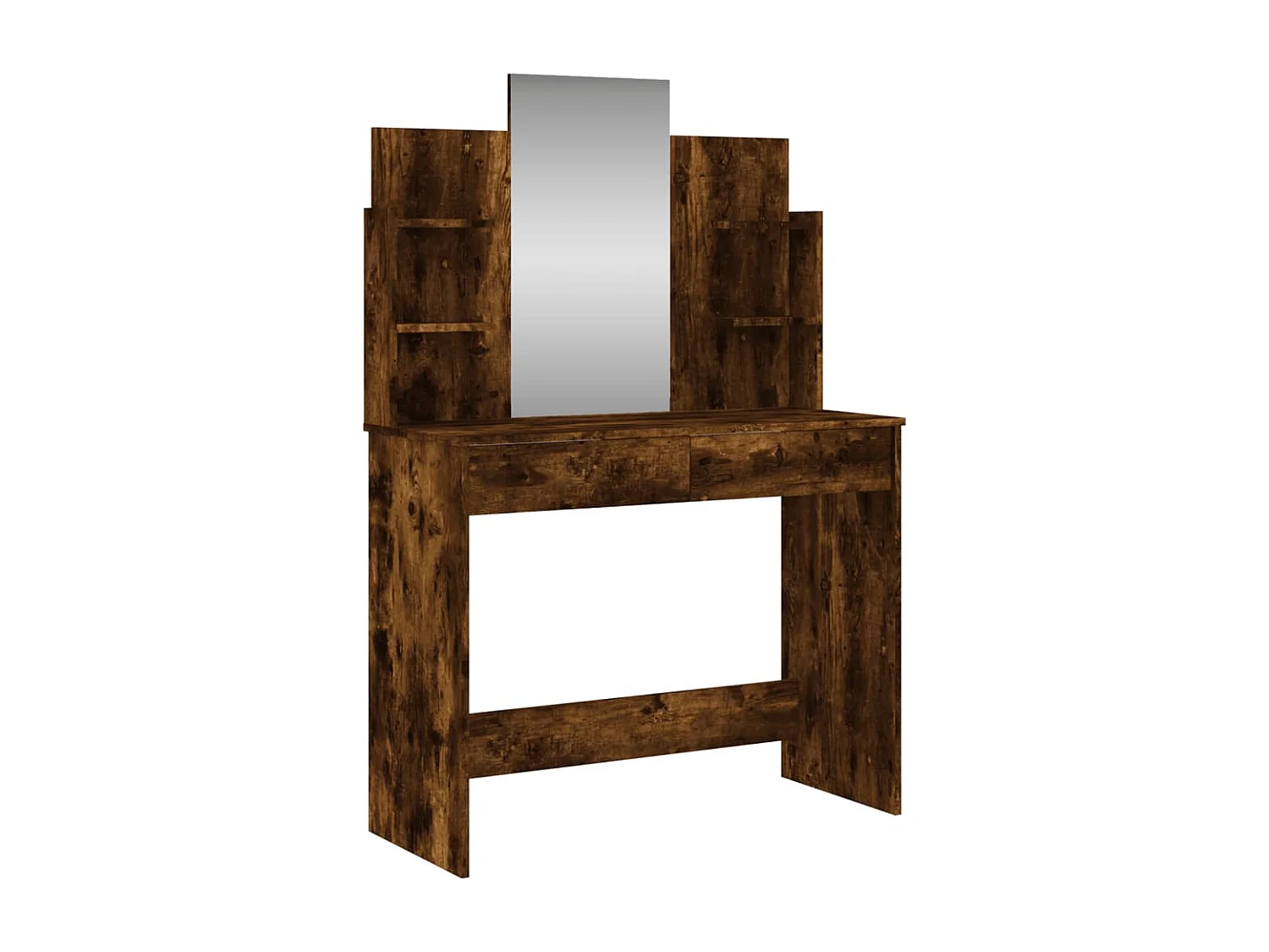 Coiffeuse avec miroir chêne fumé 96x39x142