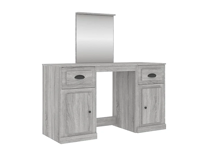 Coiffeuse avec miroir sonoma gris 130x50x132,5