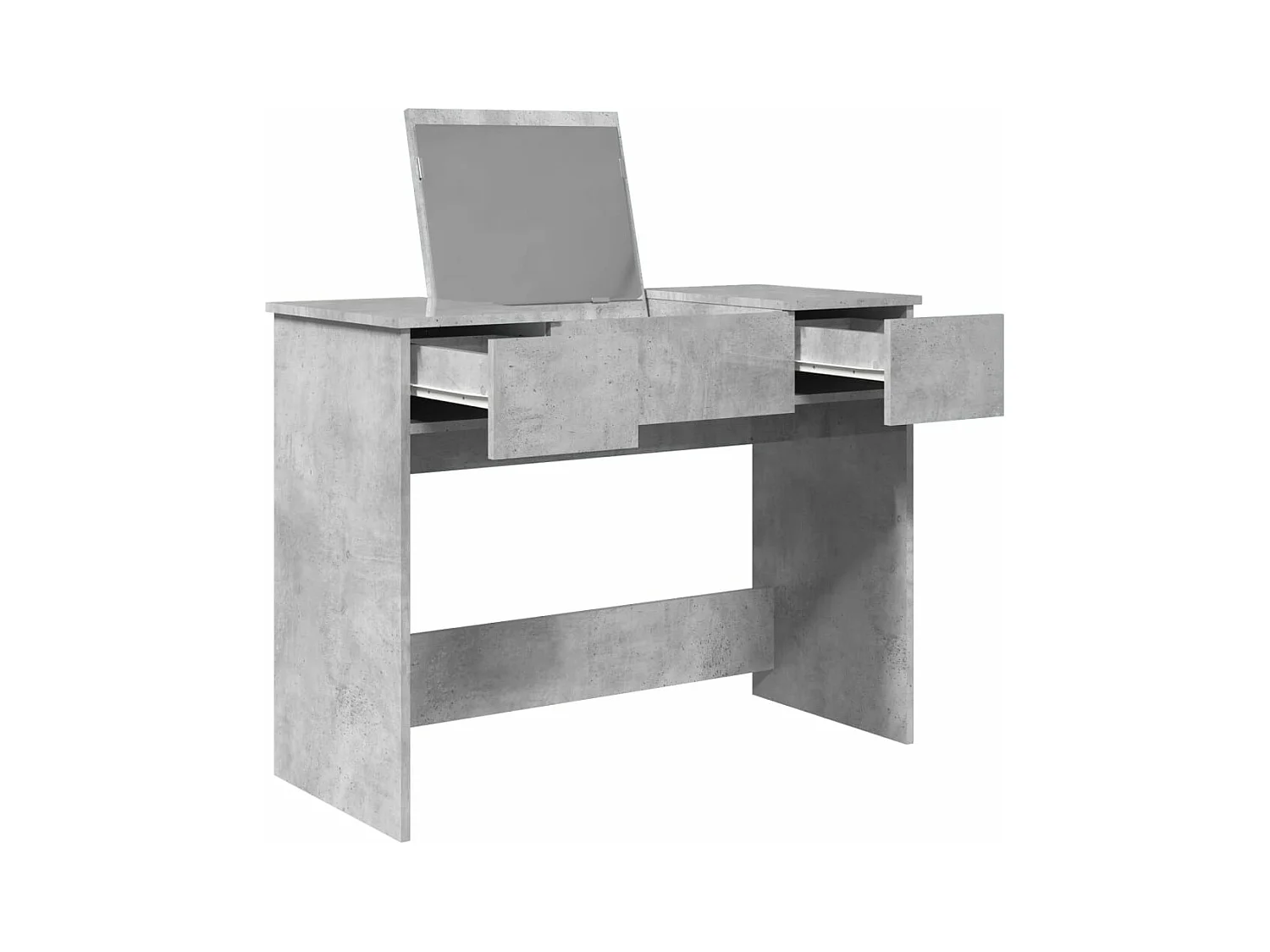 Coiffeuse avec miroir gris béton 100x45x76