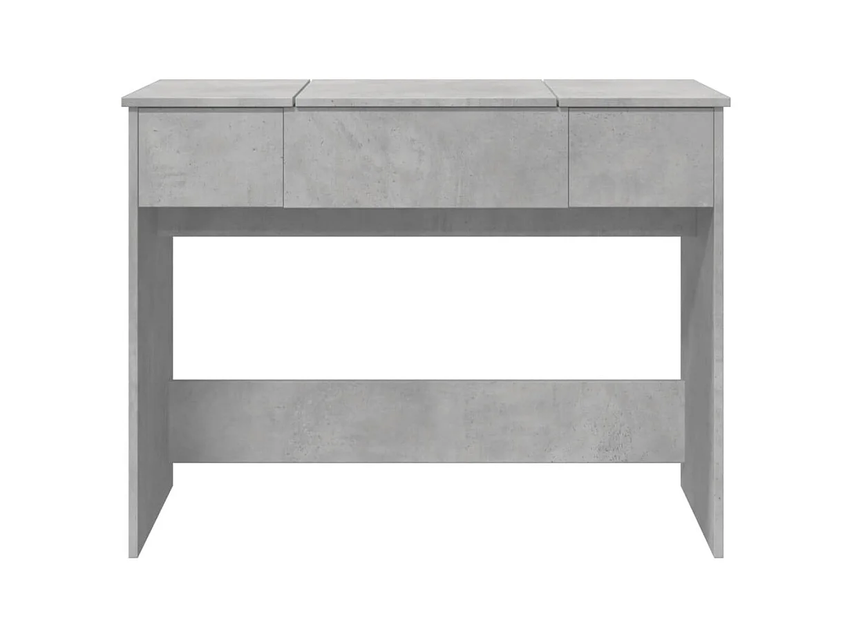 Coiffeuse avec miroir gris béton 100x45x76