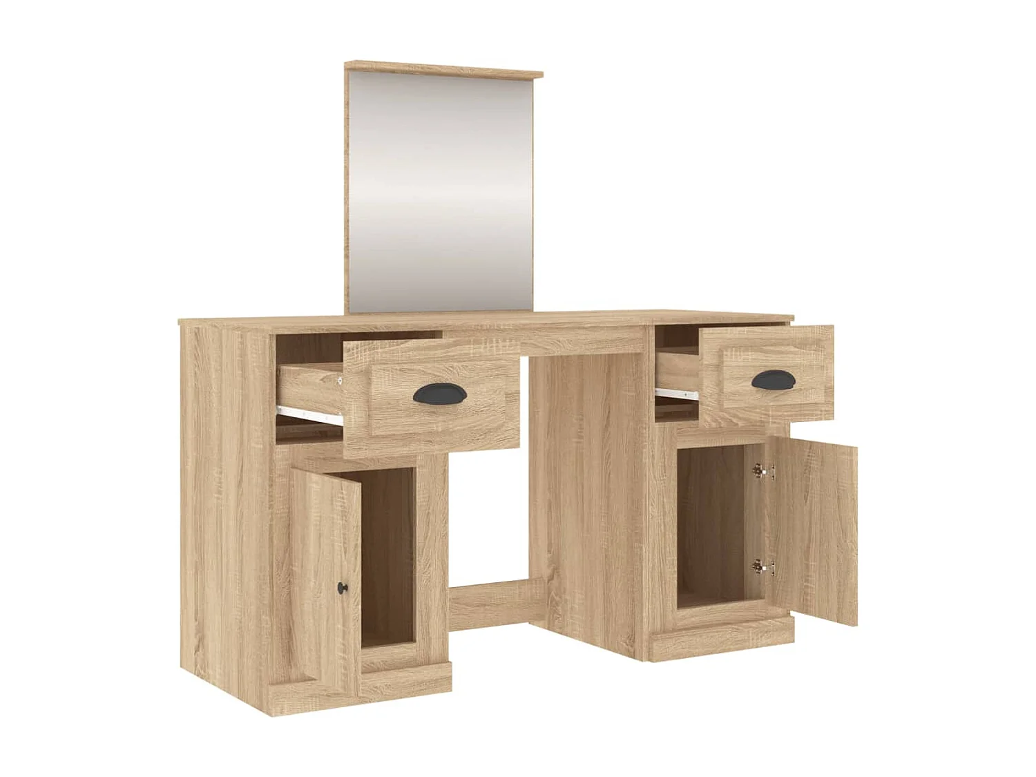 Coiffeuse avec miroir chêne sonoma 130x50x132,5