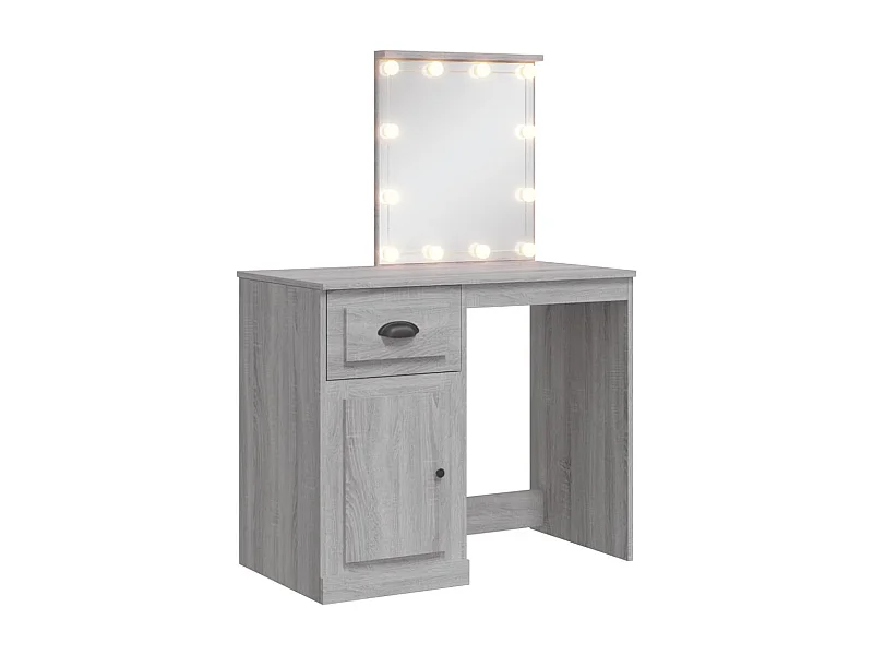 Coiffeuse avec lumières LED sonoma gris 90x42x132,5